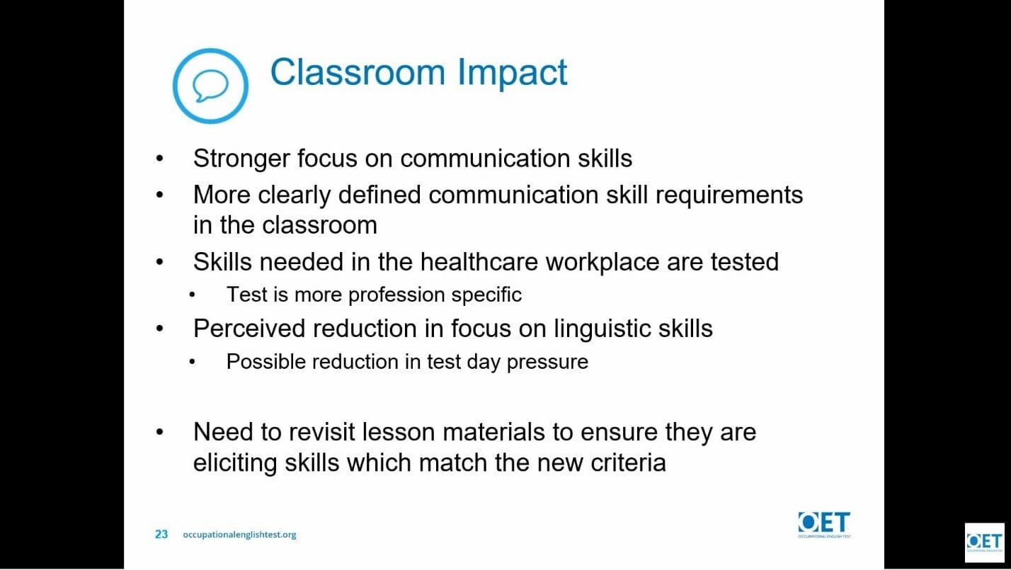 Slide on improving communication skills in healthcare education.